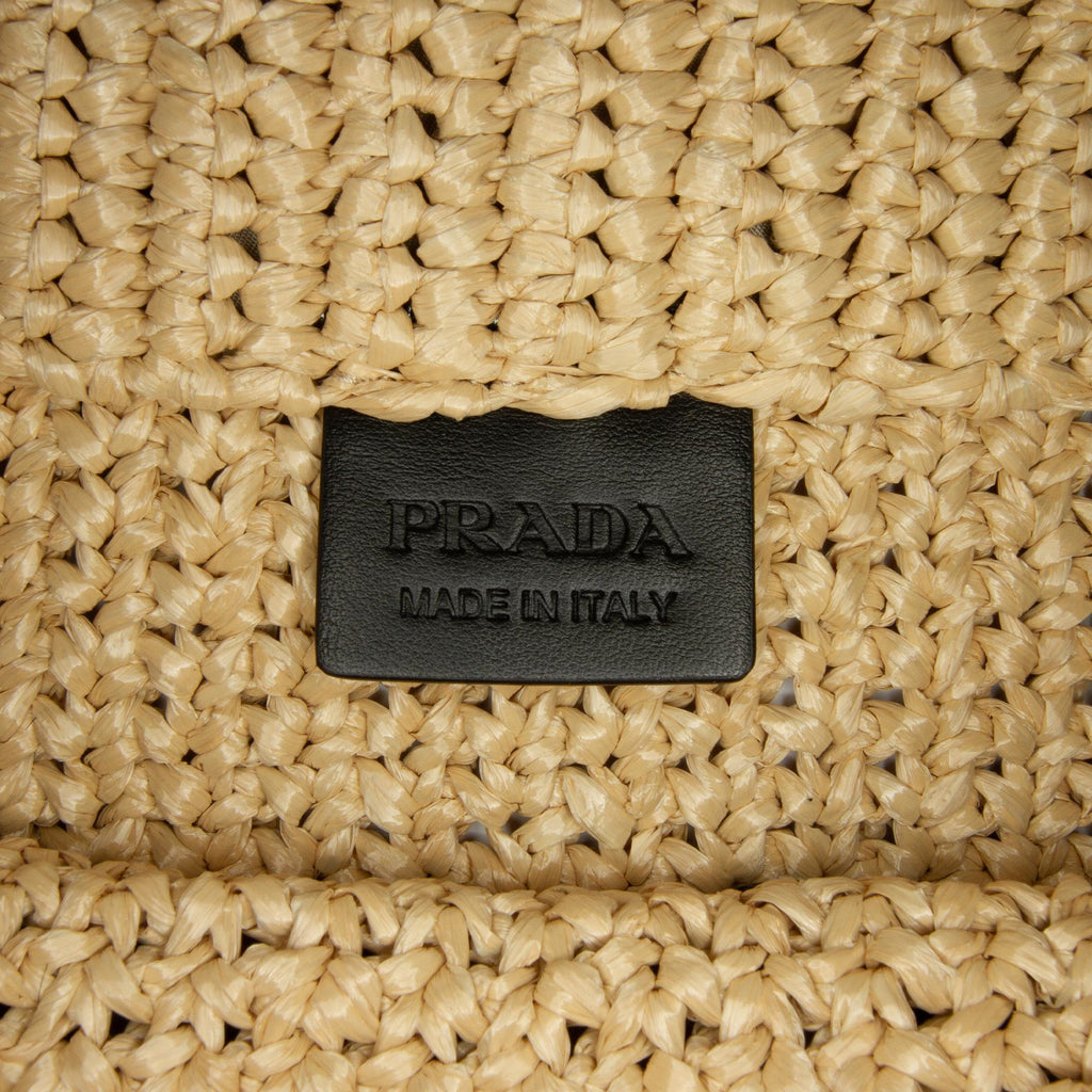 Prada Raffia Logo Tote Bag (SHG-ZnBIpP)