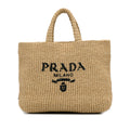 Prada Raffia Logo Tote Bag (SHG-ZnBIpP)