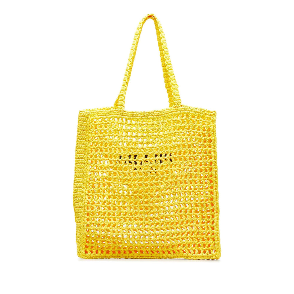 Prada Raffia Logo Tote