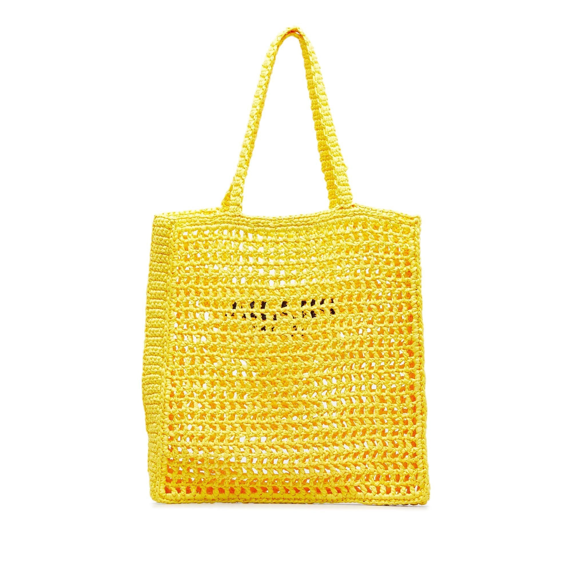 Prada Raffia Logo Tote