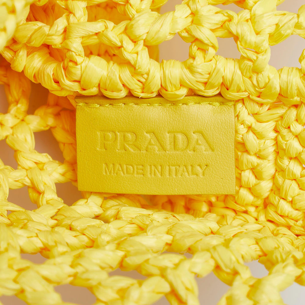 Prada Raffia Logo Tote