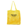 Prada Raffia Logo Tote