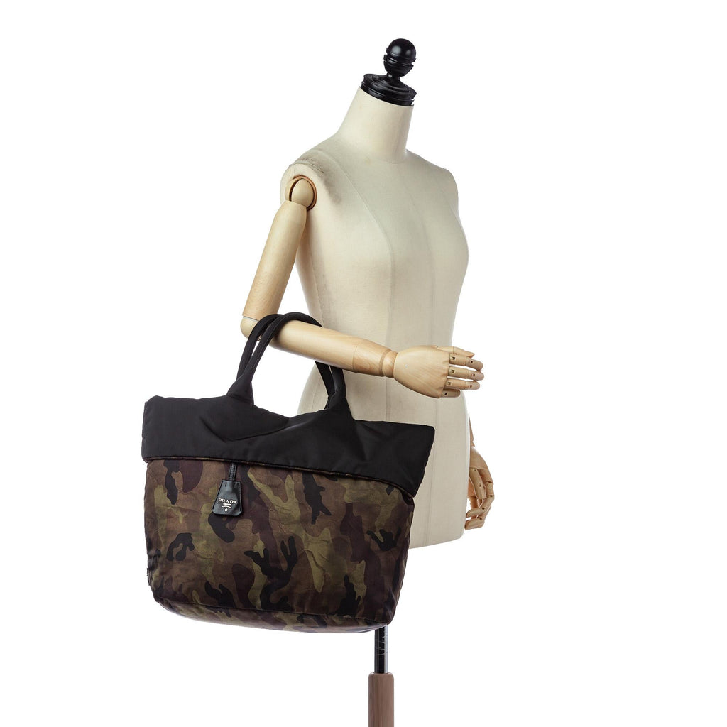 Prada Reversible Tessuto Camouflage Tote Bag (SHG-31514)