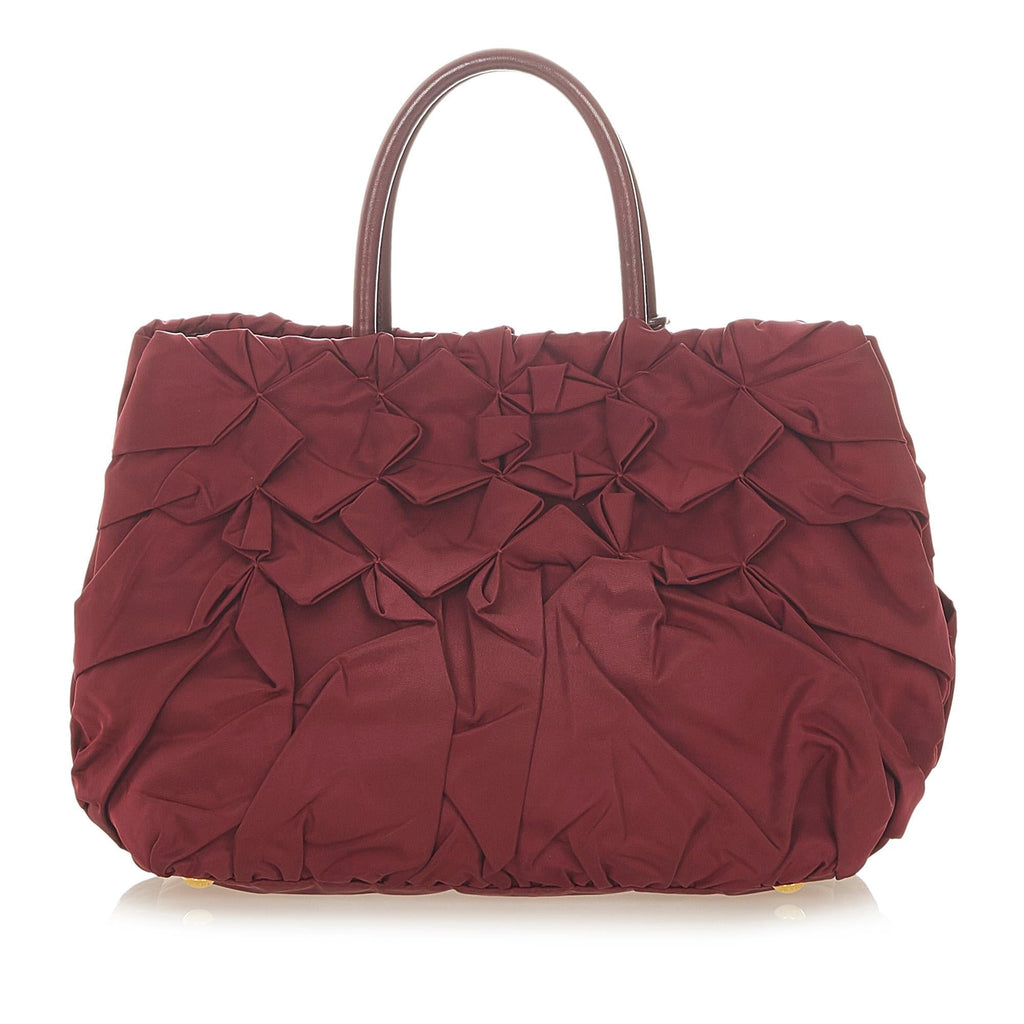 Prada Ruffled Tessuto Tote Bag (SHG-19921)