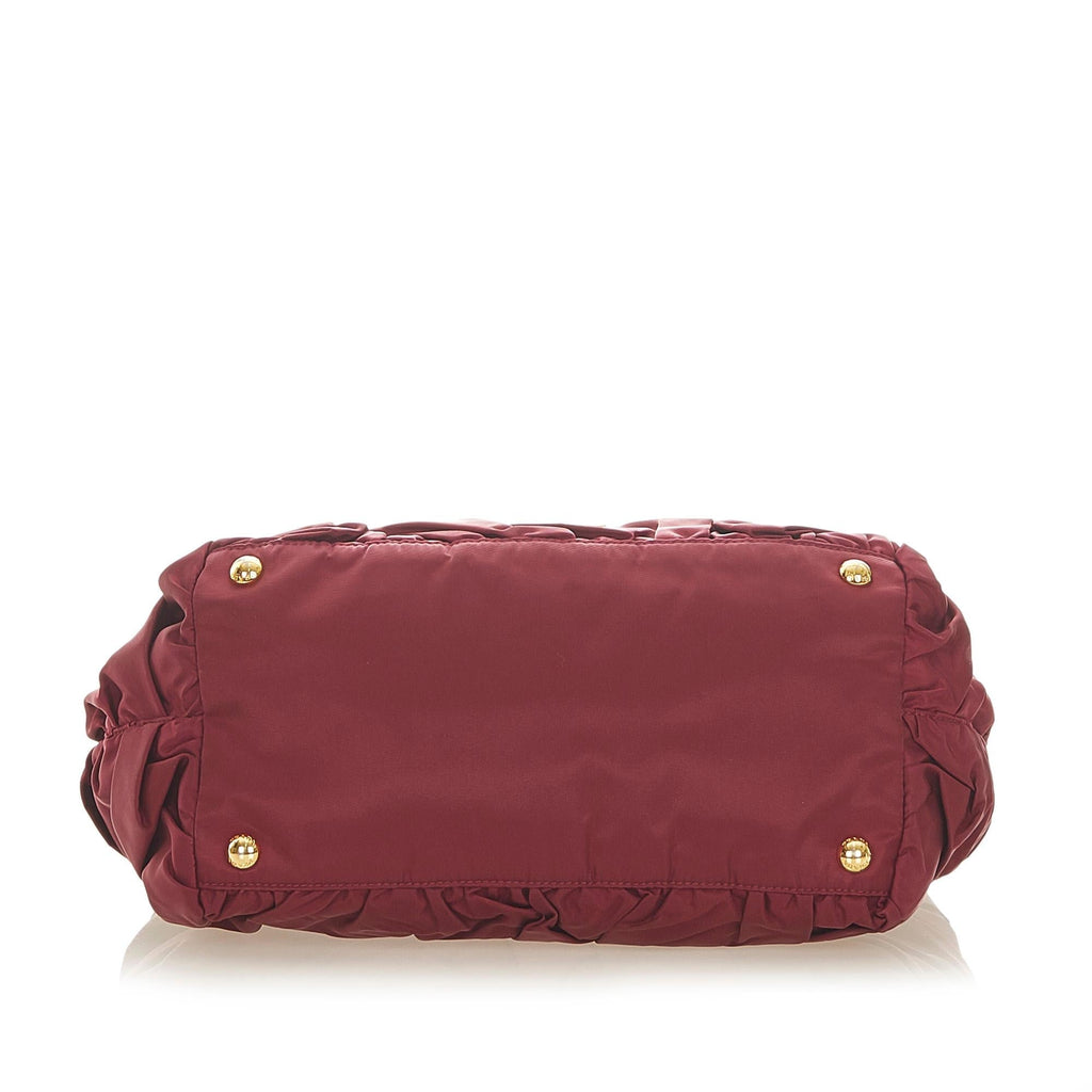 Prada Ruffled Tessuto Tote Bag (SHG-19921)