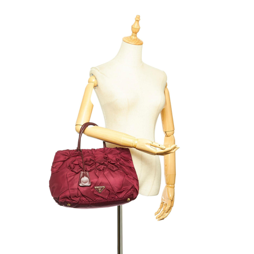 Prada Ruffled Tessuto Tote Bag (SHG-19921)