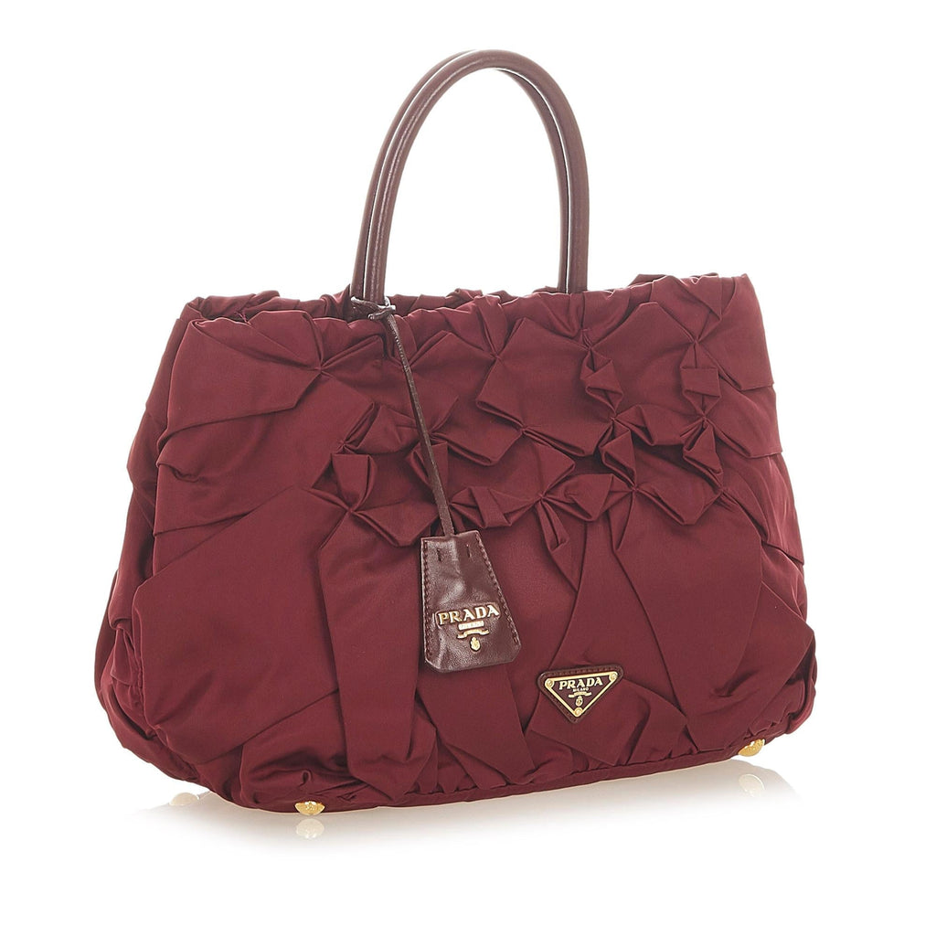 Prada Ruffled Tessuto Tote Bag (SHG-19921)