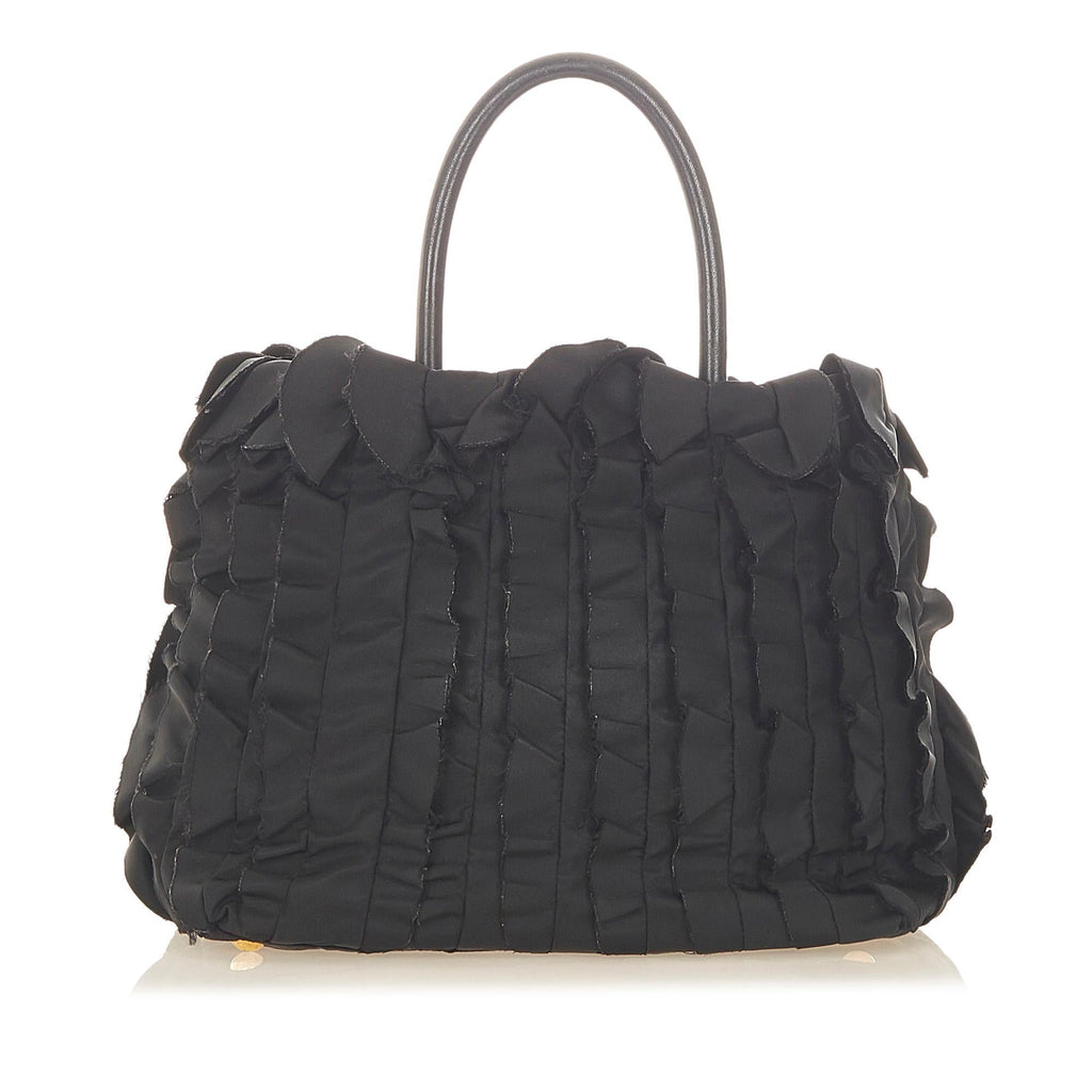 Prada Ruffled Tessuto Tote Bag (SHG-31652)