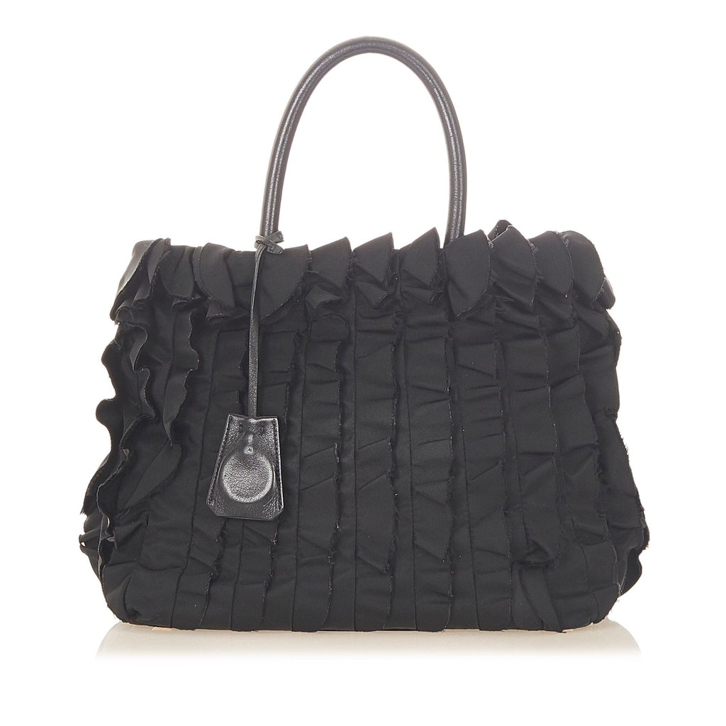 Prada Ruffled Tessuto Tote Bag (SHG-31652)