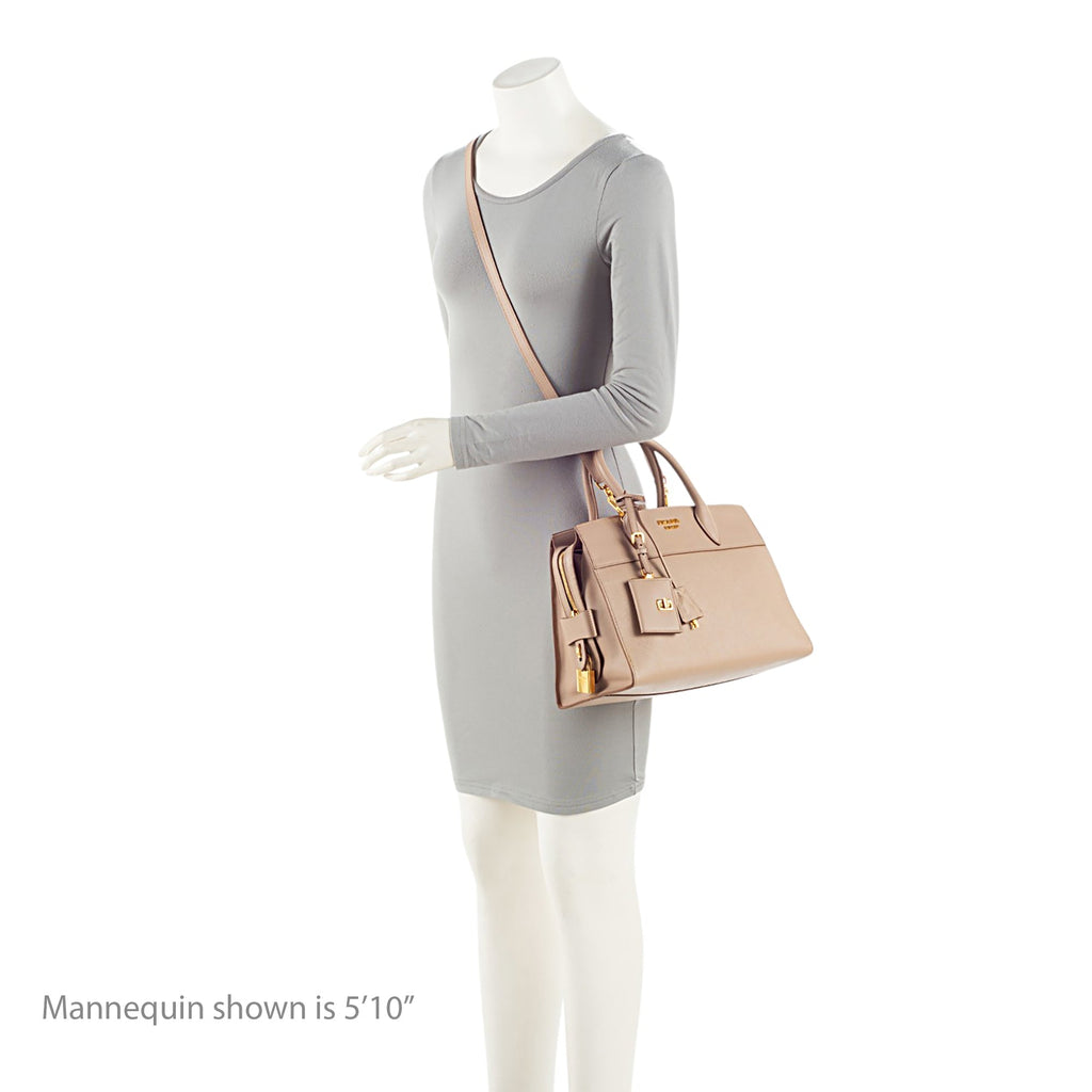 Prada Saffiano City Calf Esplanade Medium Tote