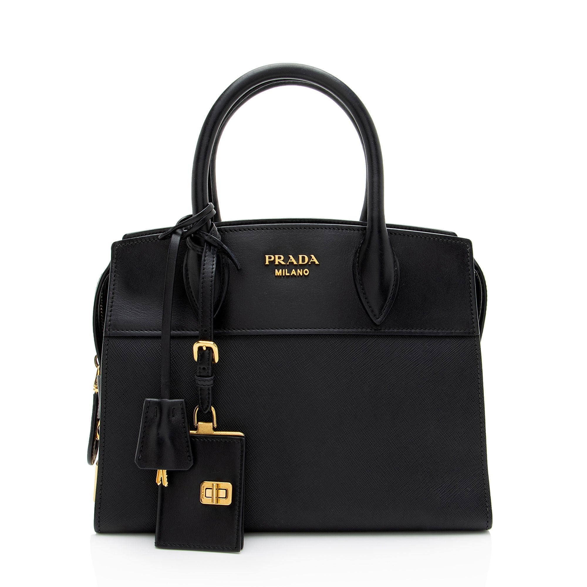 Prada Saffiano City Calf Esplanade Small Tote