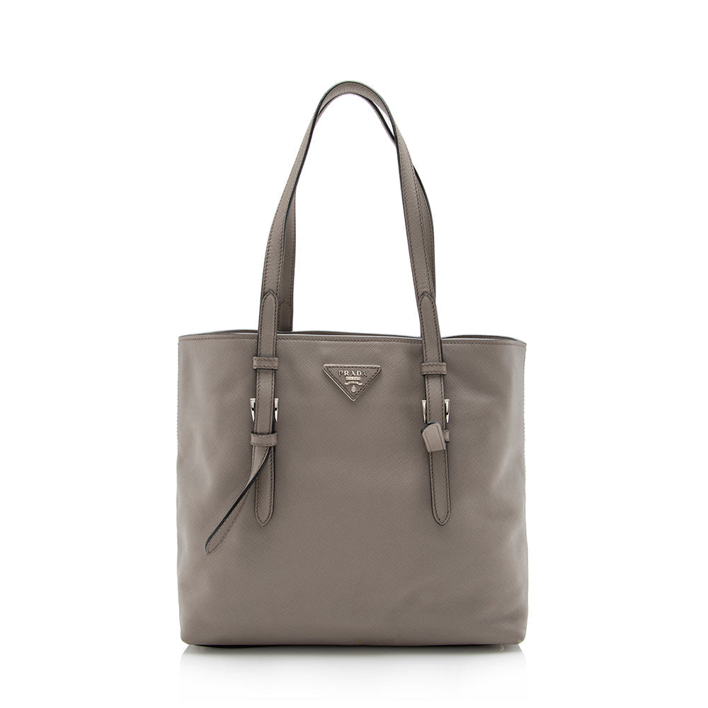Prada Saffiano Cuir Buckle Tote (SHF-16015)