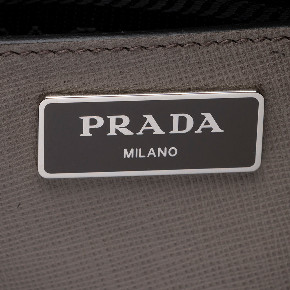 Prada Saffiano Cuir Buckle Tote (SHF-16015)
