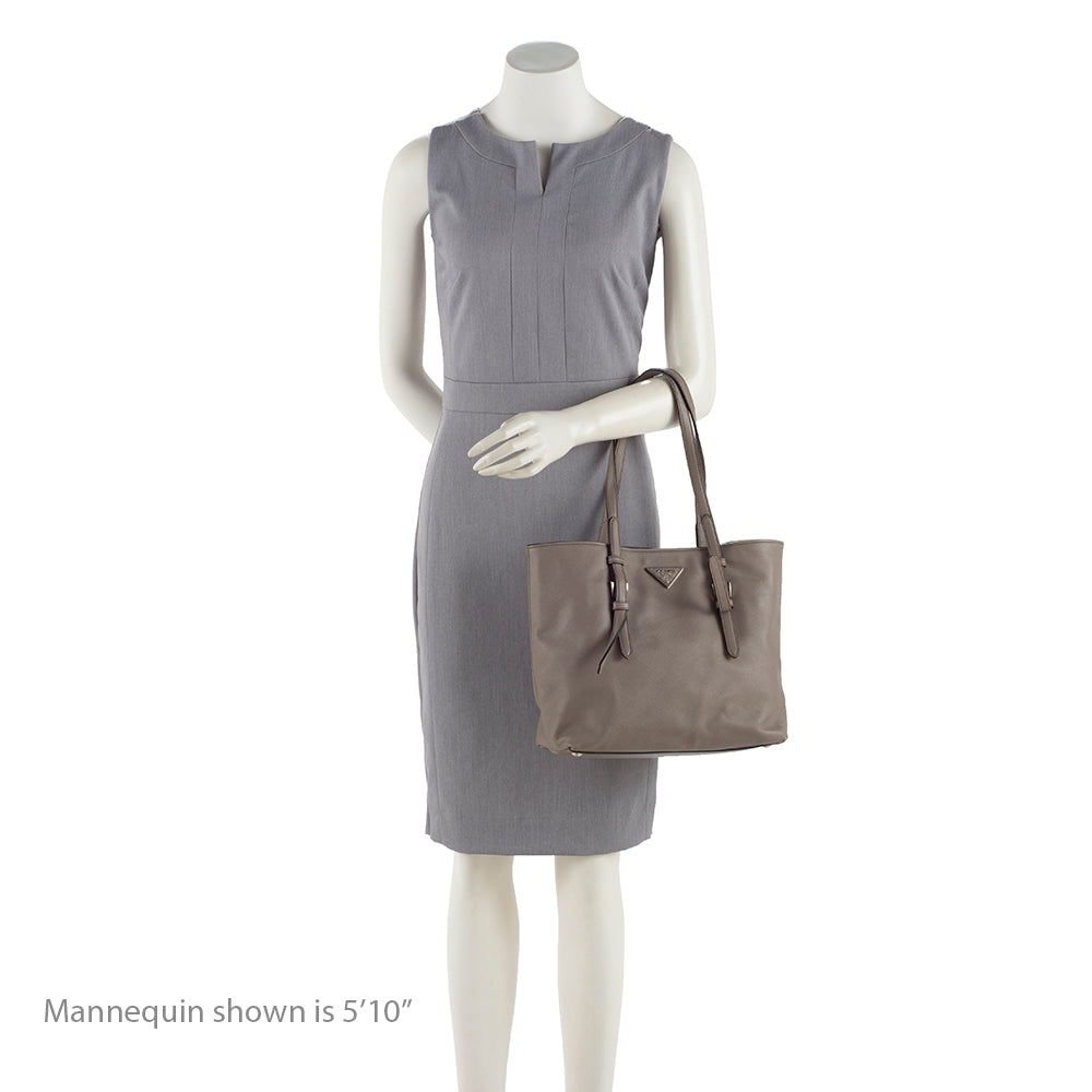 Prada Saffiano Cuir Buckle Tote (SHF-16015)