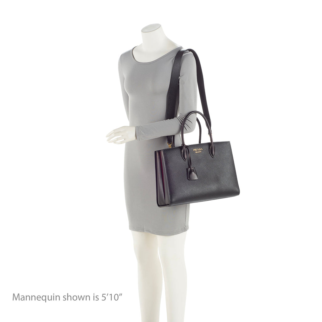 Prada Saffiano Cuir City Bibliotheque Large Tote (SHF-22478)
