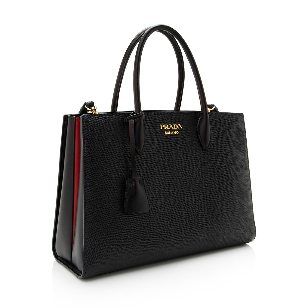 Prada Saffiano Cuir City Bibliotheque Large Tote (SHF-22478)