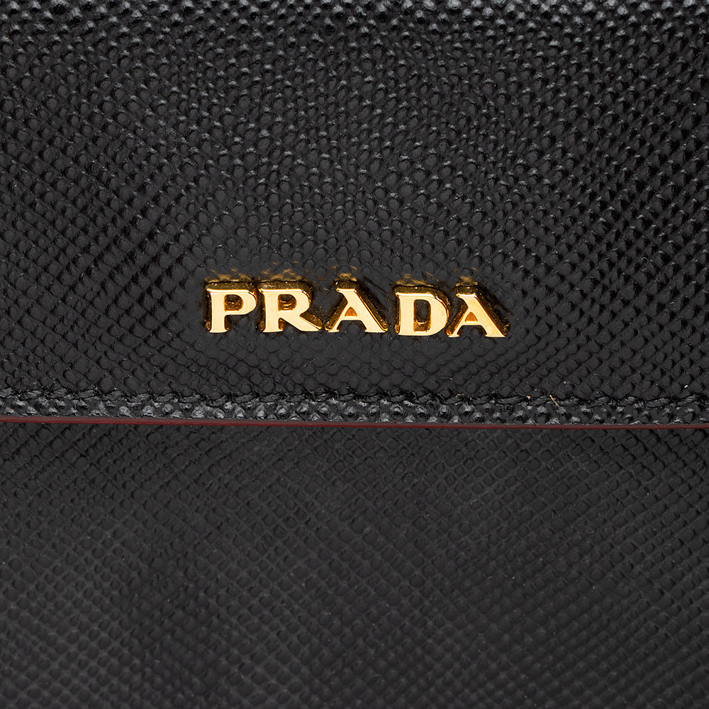 Prada Saffiano Cuir Double Handle Medium Tote (SHF-18953)