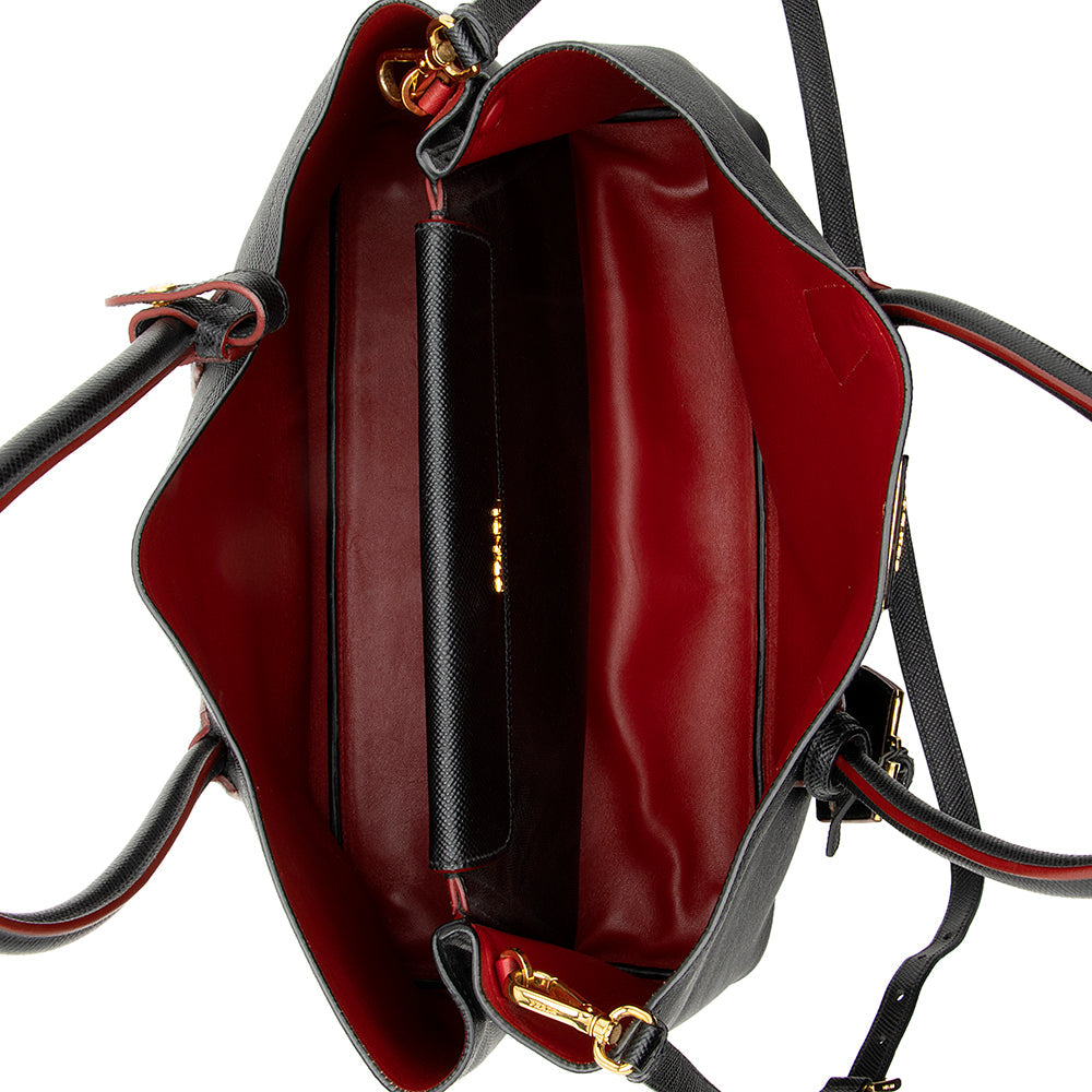 Prada Saffiano Cuir Double Handle Medium Tote (SHF-18953)