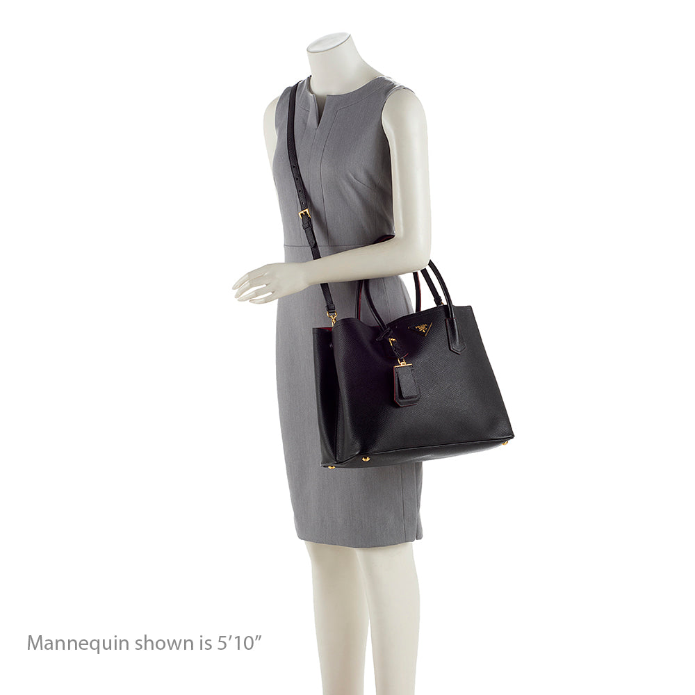 Prada Saffiano Cuir Double Handle Medium Tote (SHF-18953)