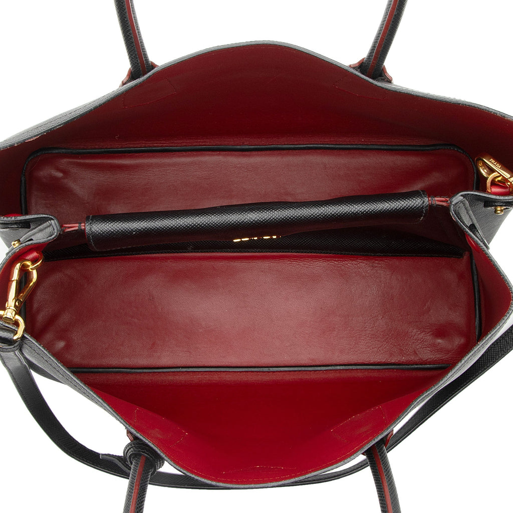 Prada Saffiano Cuir Double Handle Medium Tote (SHF-vwIdlX)