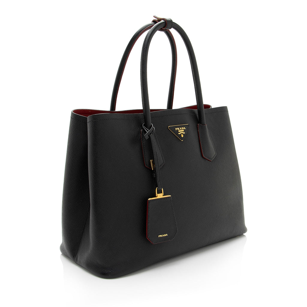 Prada Saffiano Cuir Double Handle Medium Tote (SHF-FC0rV6)