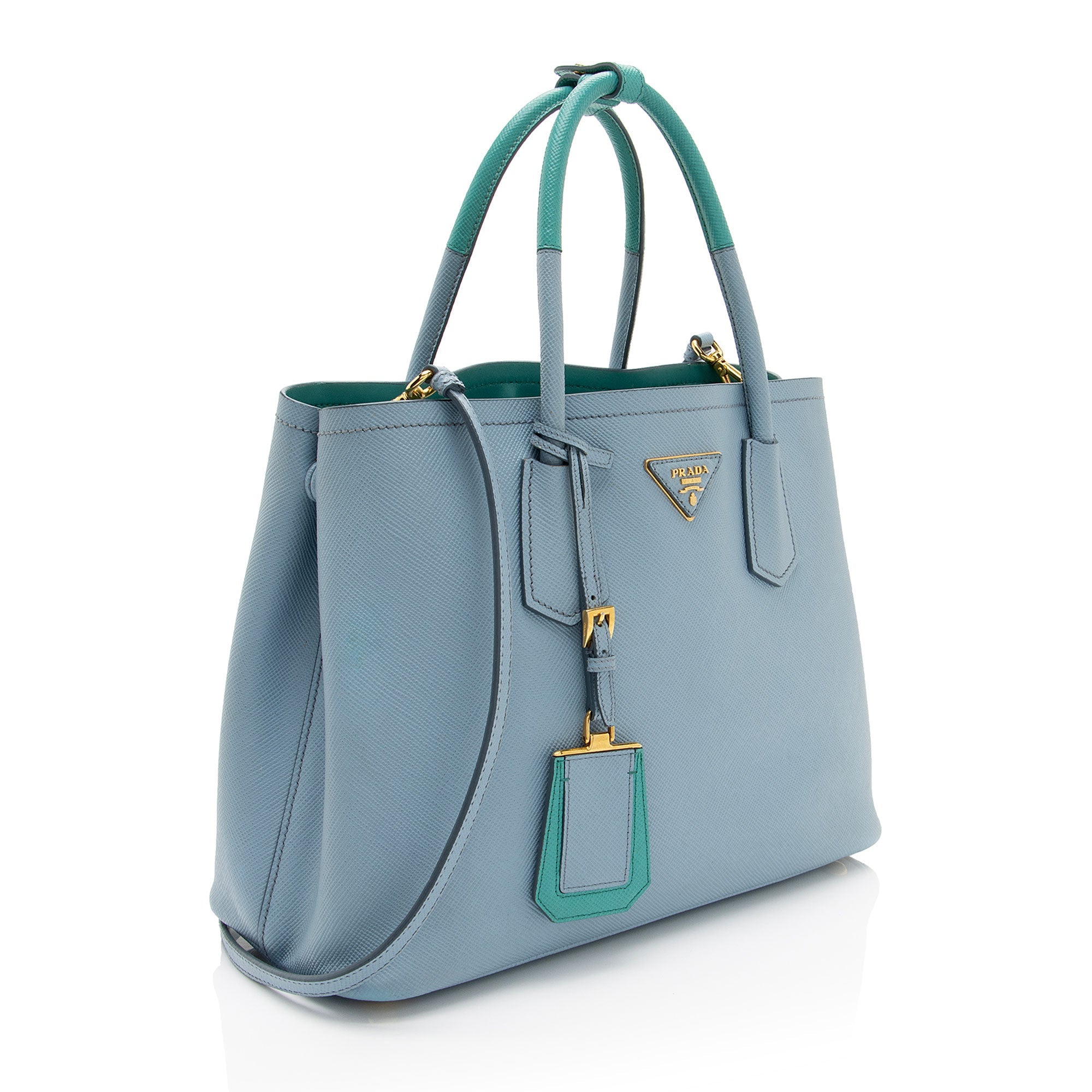 Prada Saffiano Cuir Double Handle Medium Tote