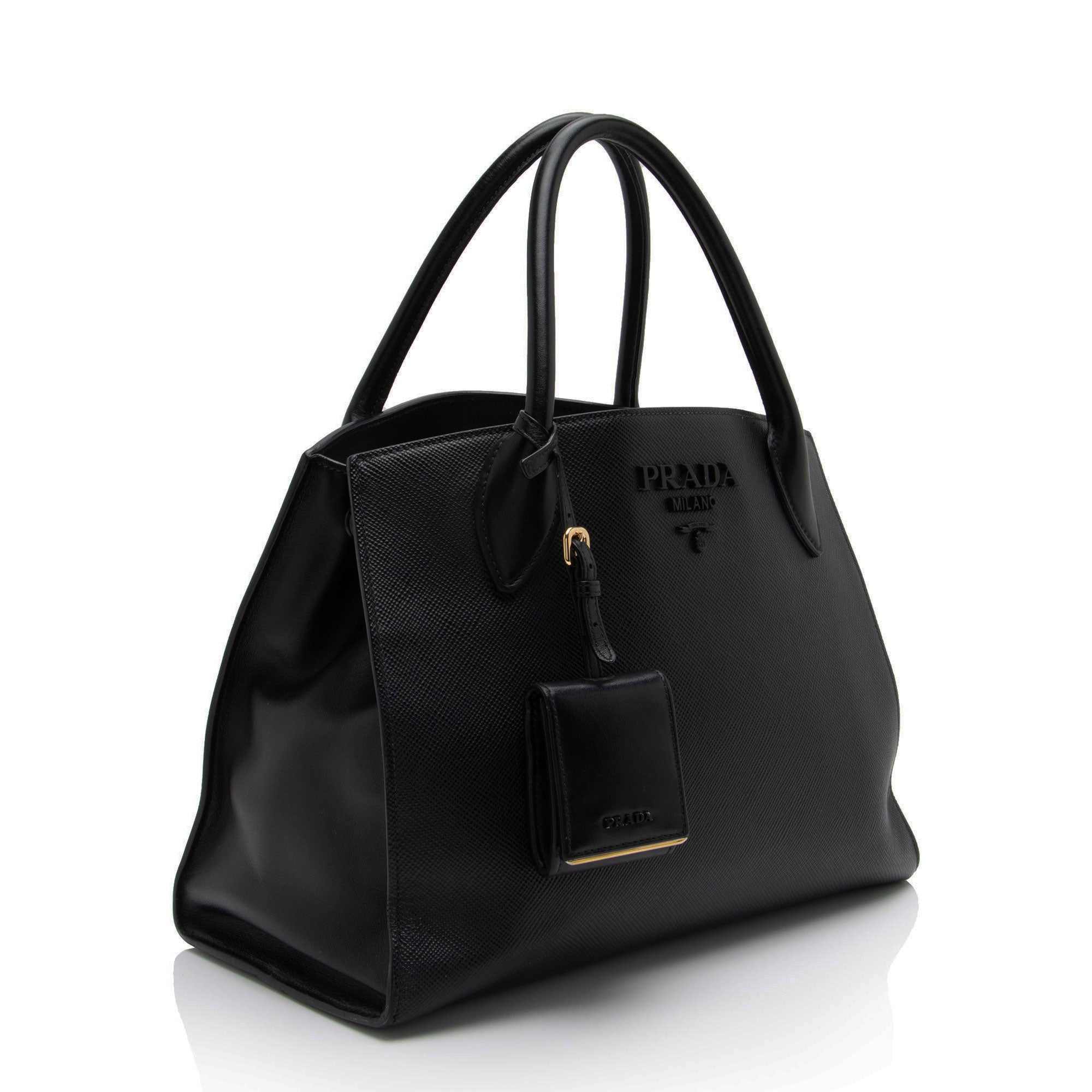 Prada Saffiano Cuir Leather Monochrome Medium Tote
