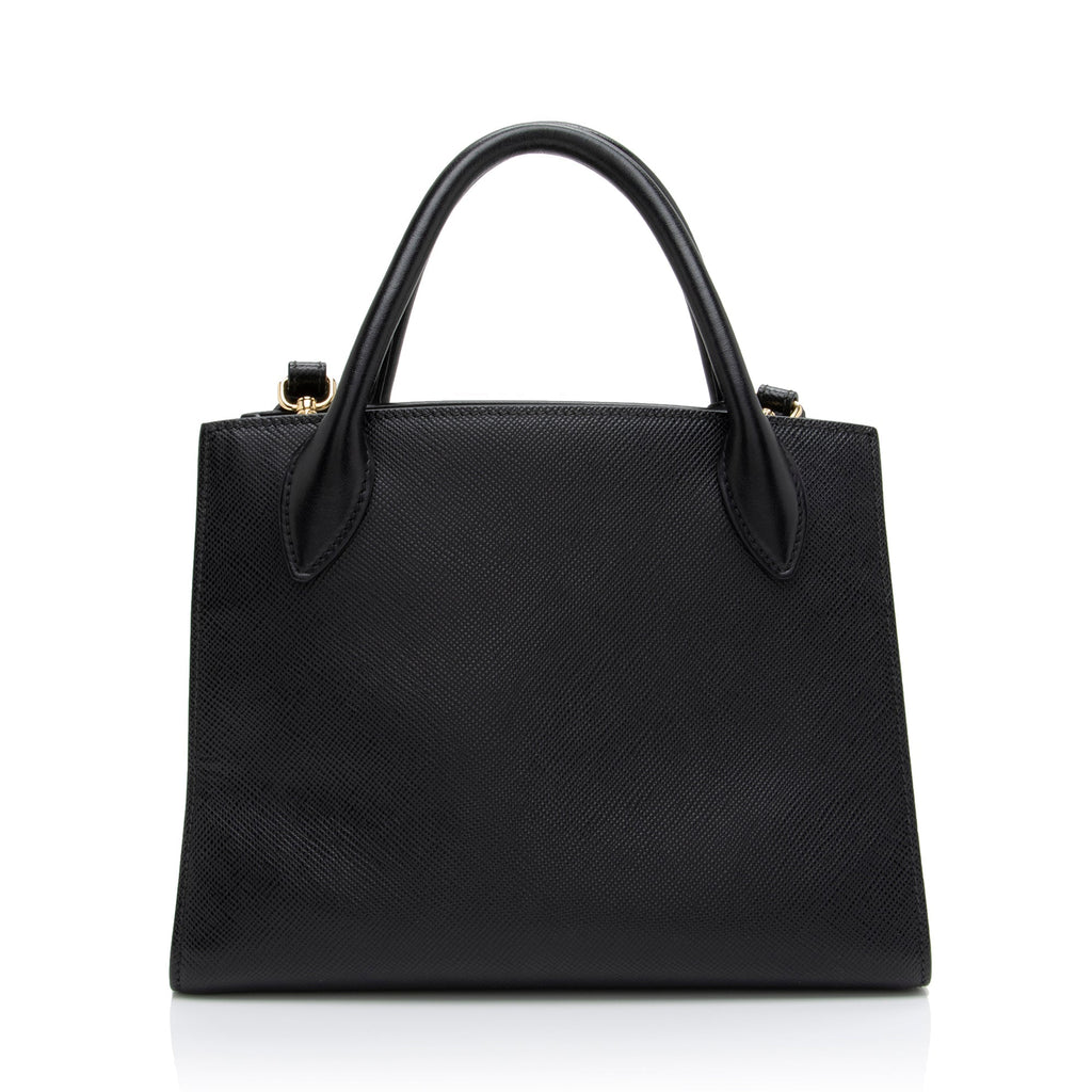 Prada Saffiano Cuir Leather Monochrome Small Tote (SHF-9NGmBJ)