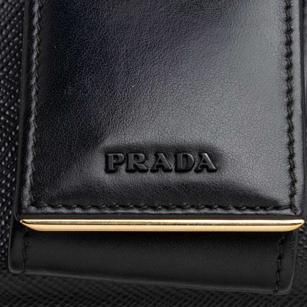 Prada Saffiano Cuir Leather Monochrome Small Tote (SHF-9NGmBJ)