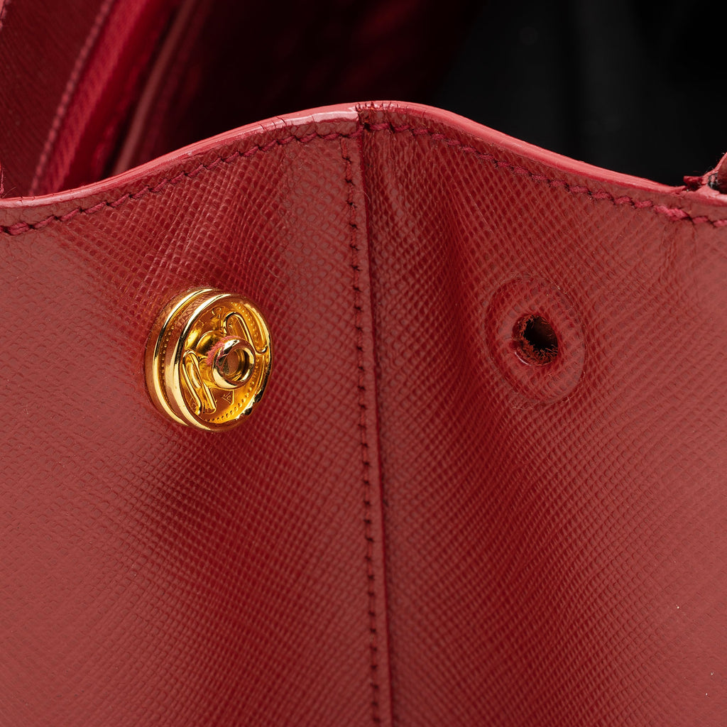 Prada Saffiano Leather Lux Double-Zip Medium Tote - FINAL SALE (SHF-18141)