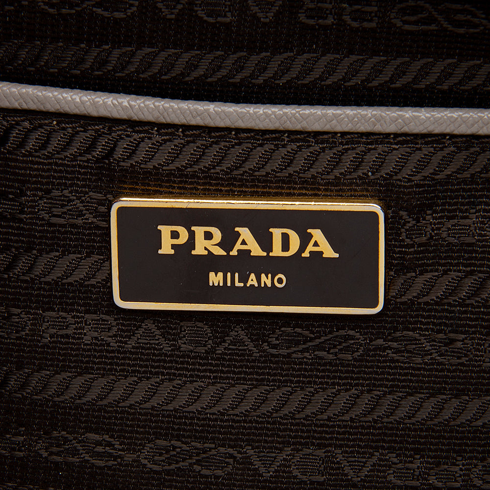 Prada Saffiano Leather Lux Double-Zip Medium Tote (SHF-12527)
