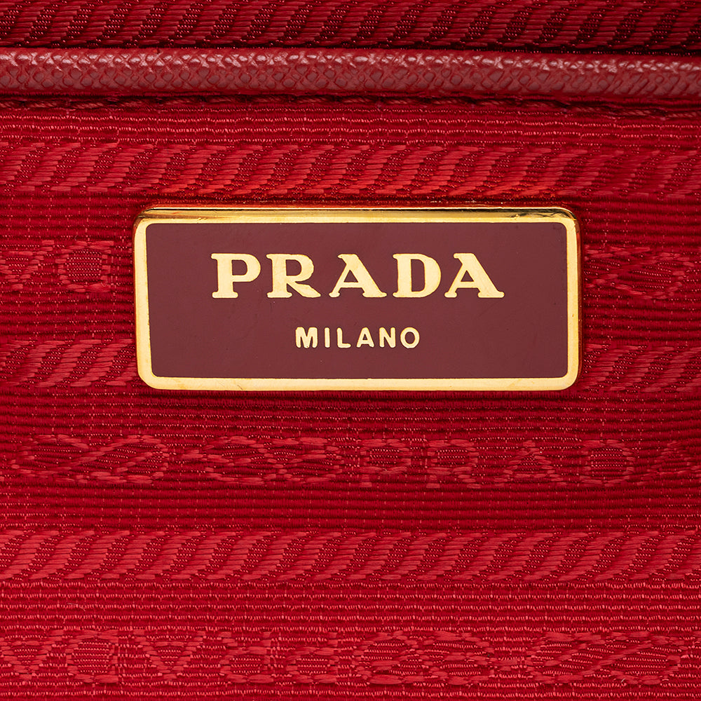 Prada Saffiano Leather Lux Double-Zip Medium Tote - FINAL SALE (SHF-18141)