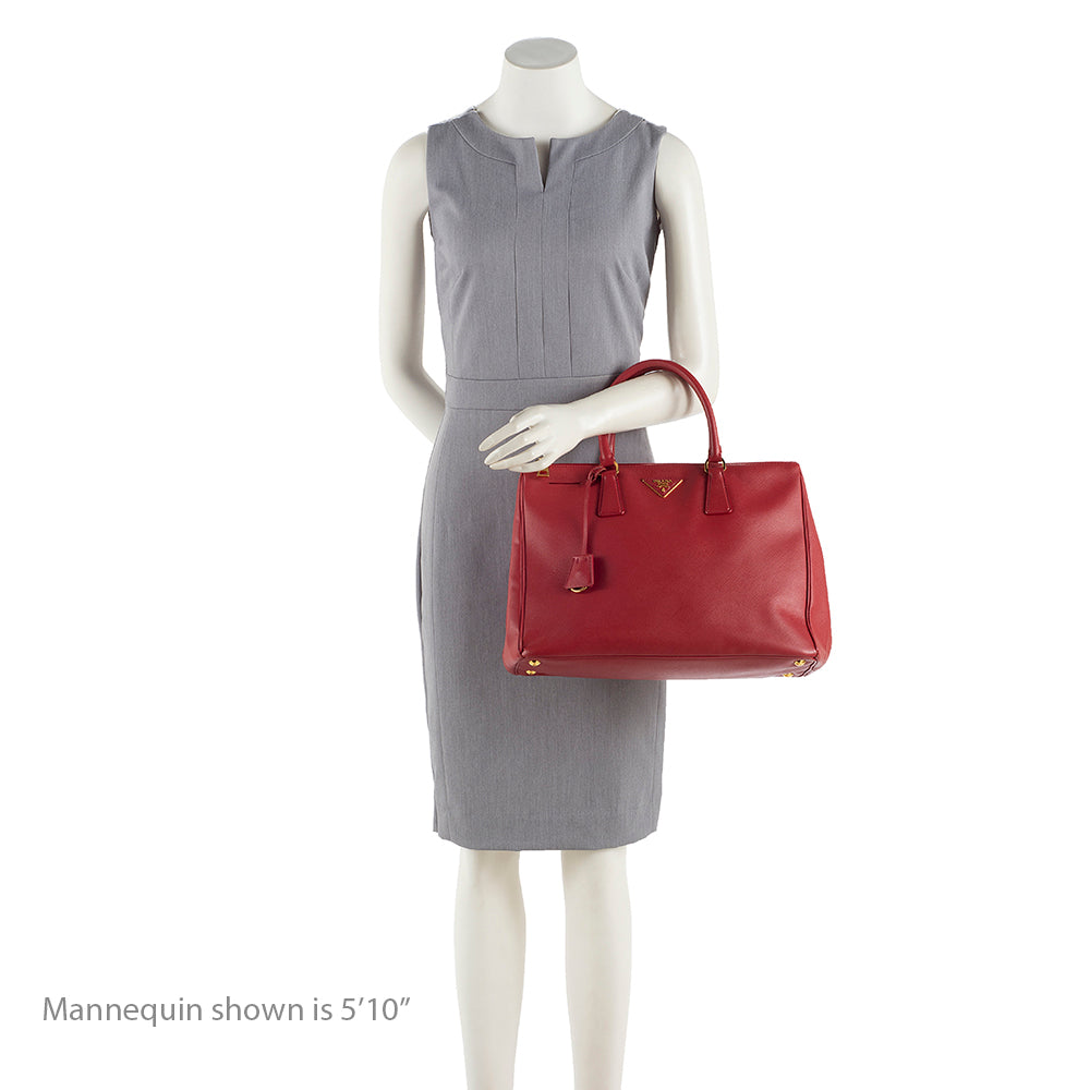 Prada Saffiano Leather Lux Double-Zip Medium Tote - FINAL SALE (SHF-18141)