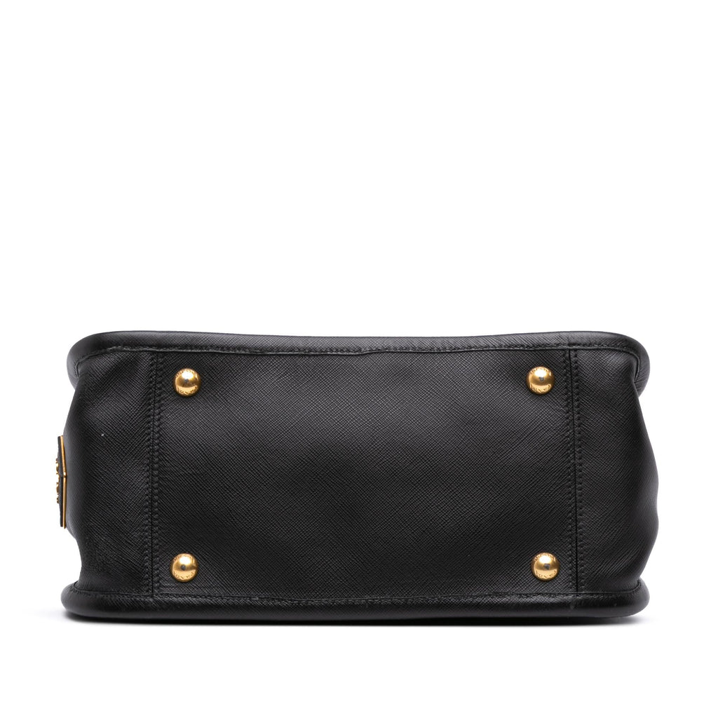 Prada Saffiano Lucido Top Handle Frame Tote