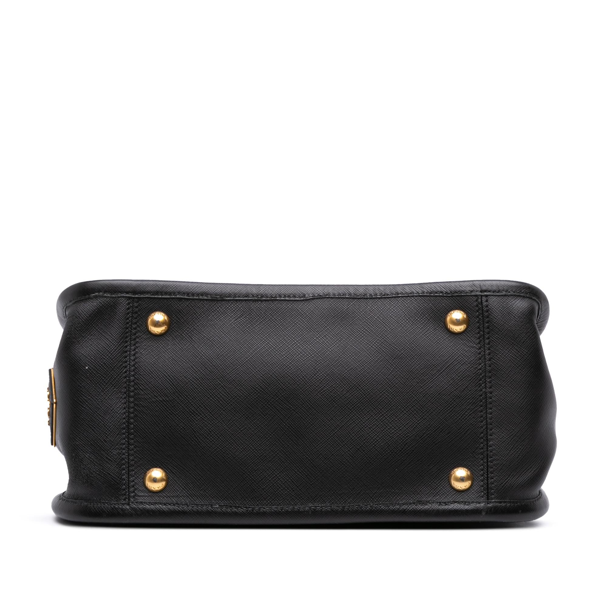 Prada Saffiano Lucido Top Handle Frame Tote