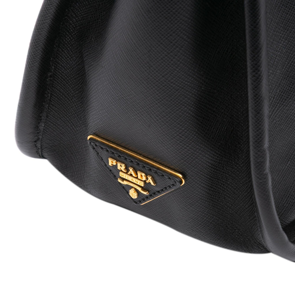 Prada Saffiano Lucido Top Handle Frame Tote
