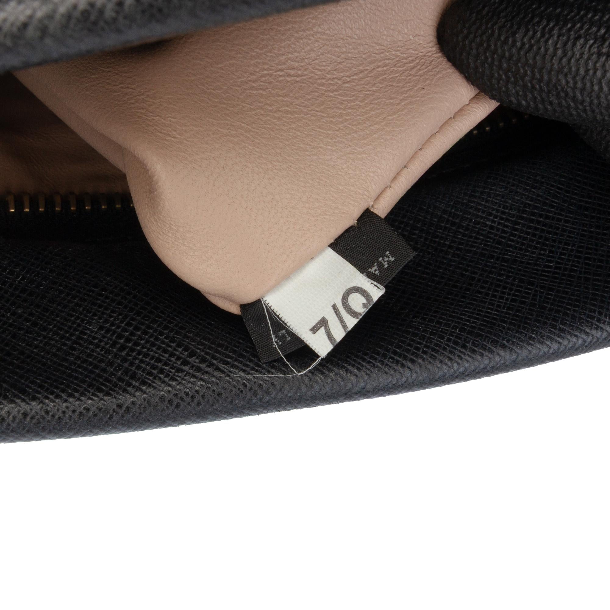 Prada Saffiano Lucido Top Handle Frame Tote