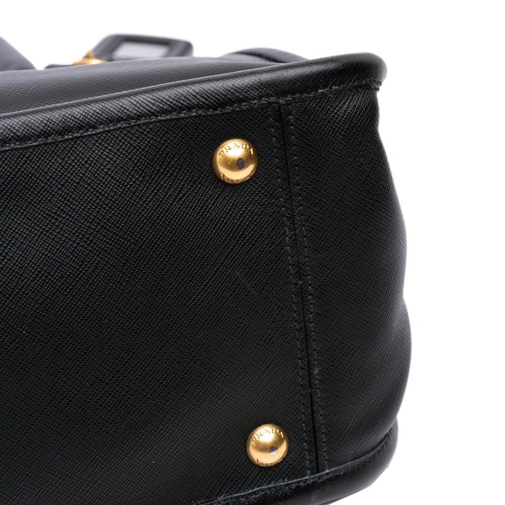Prada Saffiano Lucido Top Handle Frame Tote