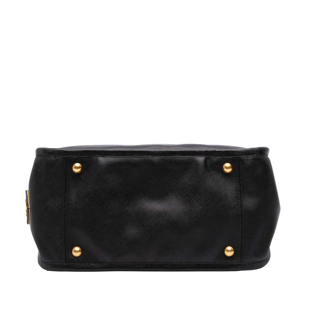 Prada Saffiano Lucido Top Handle Frame Tote