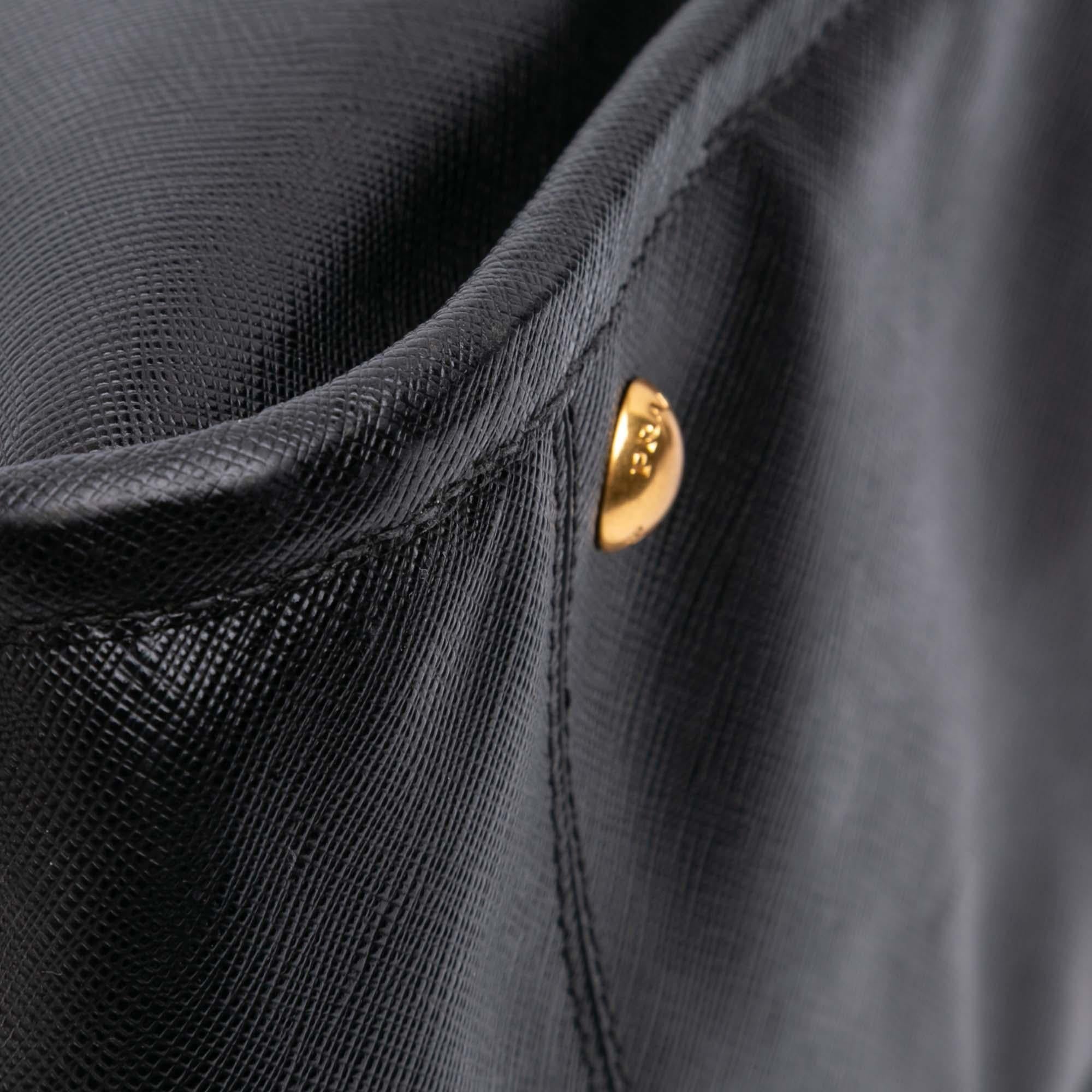 Prada Saffiano Lucido Top Handle Frame Tote