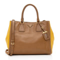 Prada Saffiano Lux Bi-color Medium Tote (SHF-19540)