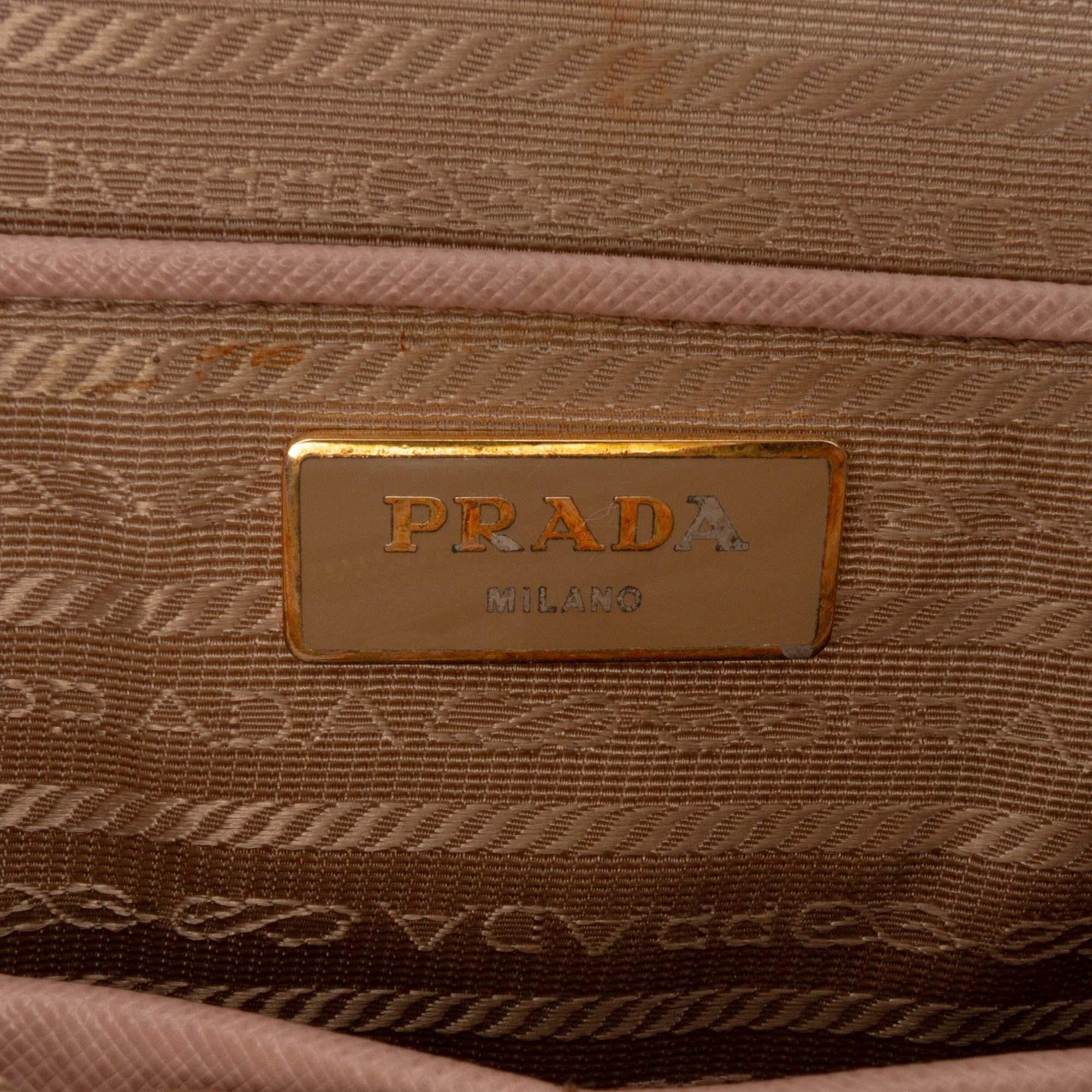Prada Saffiano Lux Double Handle Shopping Tote