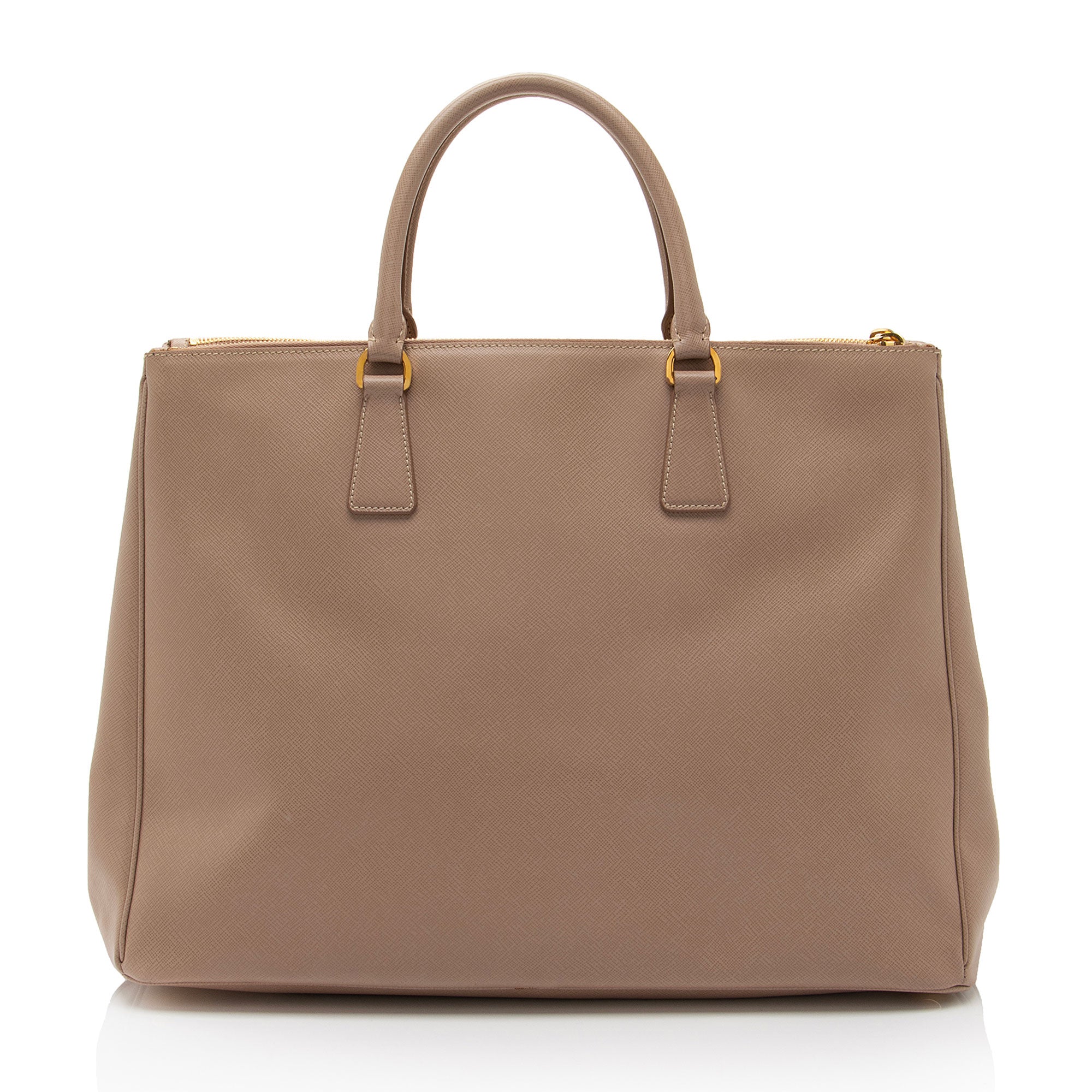 Prada Saffiano Lux Double Zip Large Tote (SHF-0mQq6u)