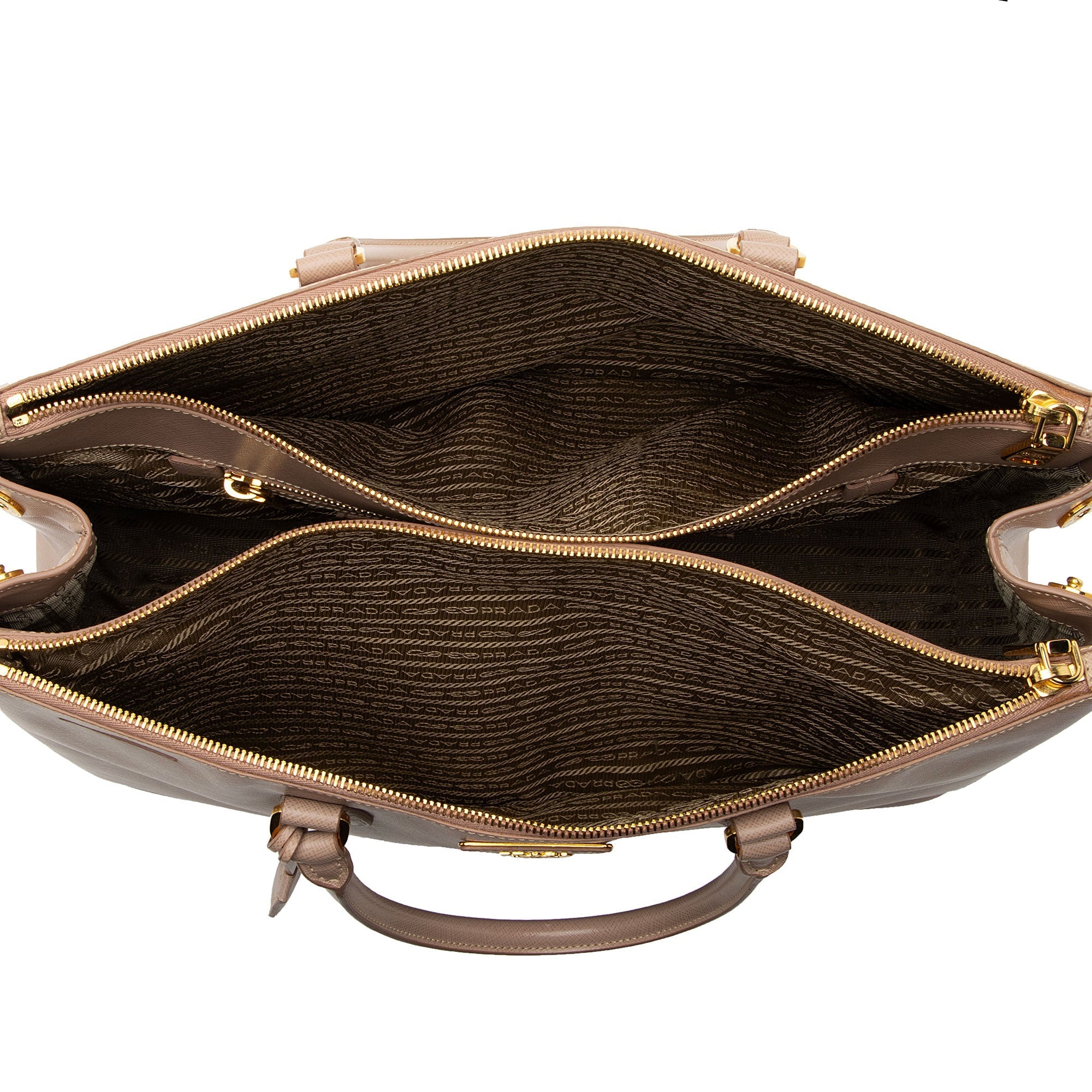 Prada Saffiano Lux Double Zip Large Tote (SHF-0mQq6u)