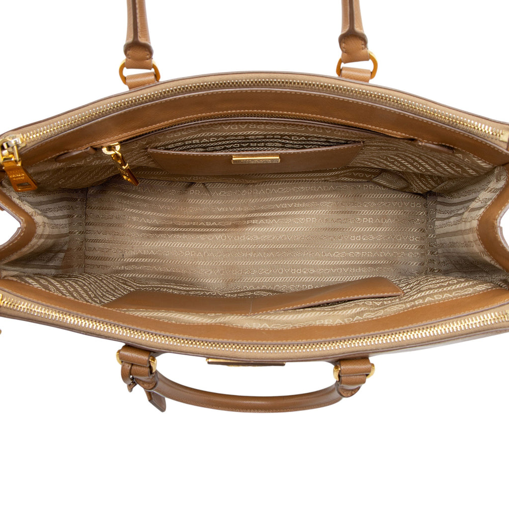 Prada Saffiano Lux Double Zip Large Tote