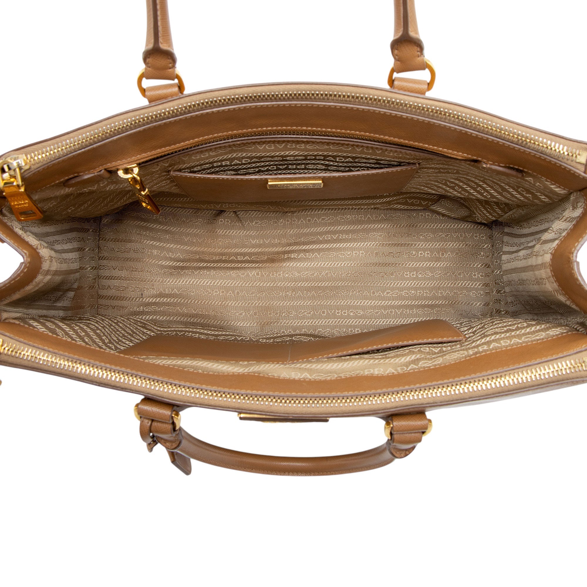 Prada Saffiano Lux Double Zip Large Tote
