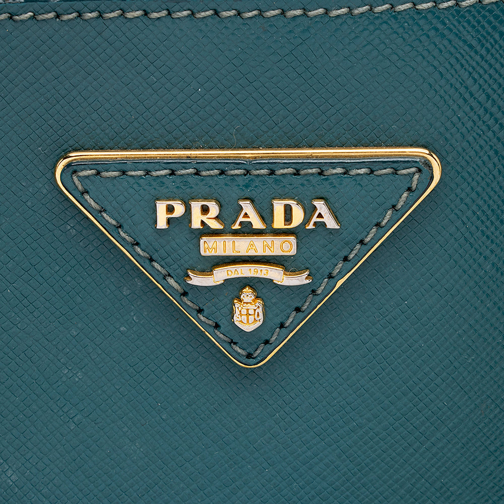 Prada Saffiano Lux Double-Zip Medium Tote (SHF-13593)