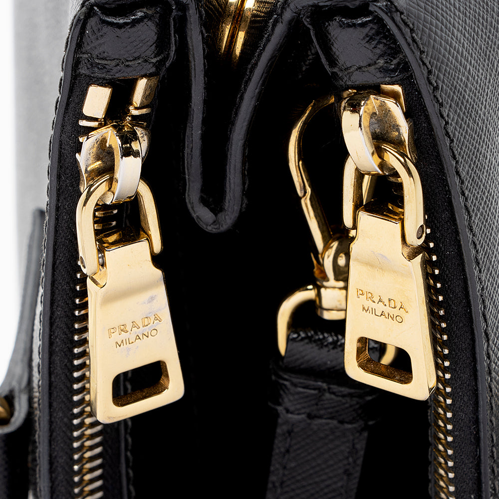 Prada Saffiano Lux Double-Zip Medium Tote (SHF-18147)