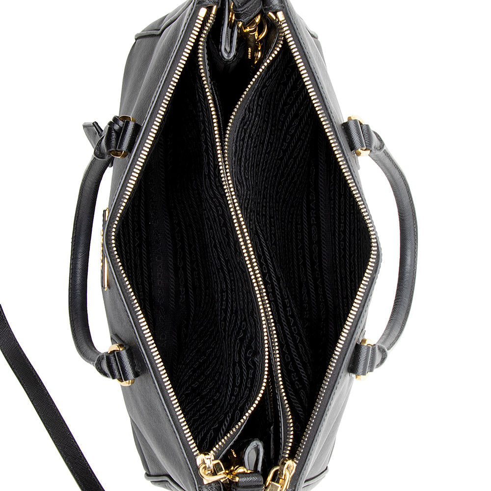 Prada Saffiano Lux Double-Zip Medium Tote (SHF-18147)