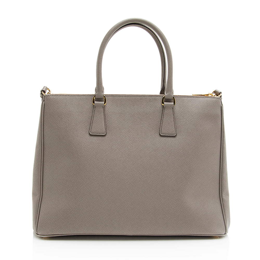 Prada Saffiano Lux Double-Zip Medium Tote (SHF-19354)